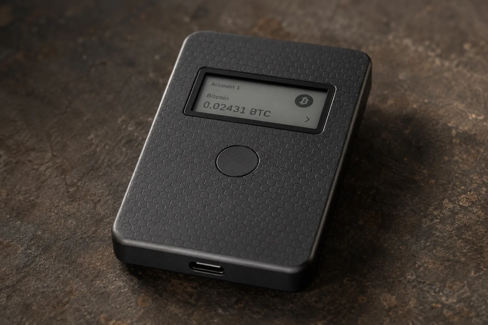 Seedstone screen showing a Bitcoin balance